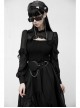 Steam Punk Female Black Elegant Chiffon Lace Stitching High Waist Dress