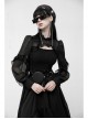 Steam Punk Female Black Elegant Chiffon Lace Stitching High Waist Dress