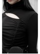 Steam Punk Female Black Hollow Slim-fitting Long Sleeve Dress