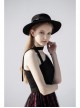 Steam Punk Female Black Red Lattice Mesh Stitching Buckle Belted Dress