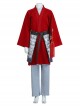 Mulan Red Battle Suit Halloween Cosplay Costume Full Set Without Props Sword