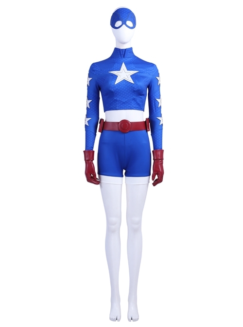 Stargirl Courtney Whitmore Blue Tight Clothing Suit Halloween Cosplay Costume Full Set
