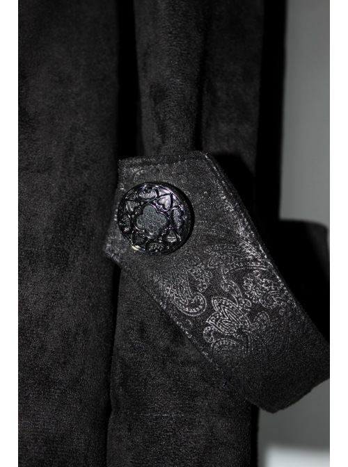 Big Pendulum Collar Hand Embroidery Shawl Cross Pendant Decoration Black Punk Long Coat