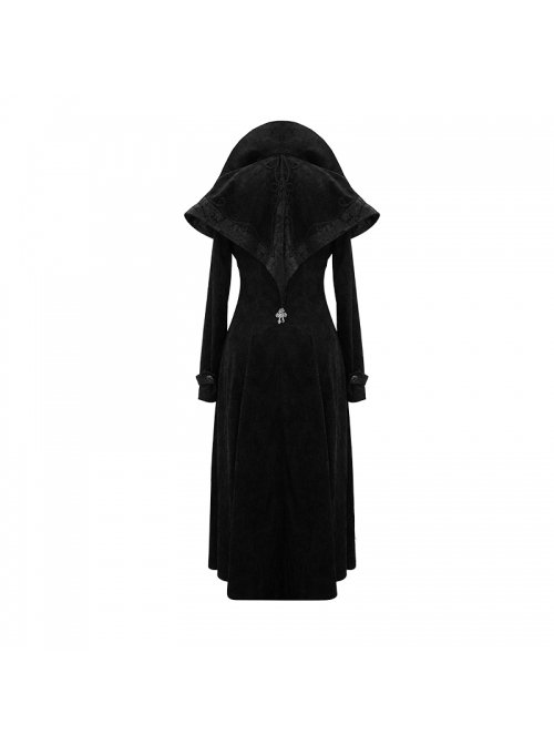 Big Pendulum Collar Hand Embroidery Shawl Cross Pendant Decoration Black Punk Long Coat