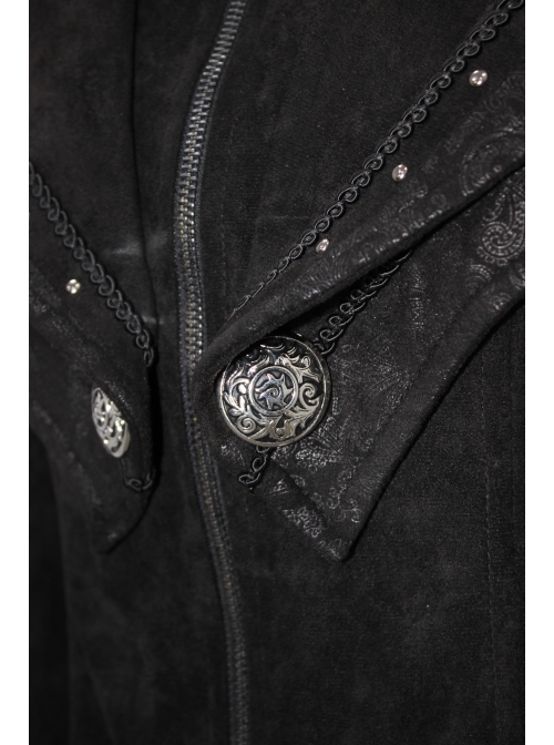 Big Pendulum Collar Hand Embroidery Shawl Cross Pendant Decoration Black Punk Long Coat