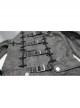 Stand-Up Collar Front Metal Buckle Leather Hasp Lace-Up Grey Punk Coat