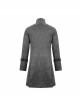 Stand-Up Collar Front Metal Buckle Leather Hasp Lace-Up Grey Punk Coat