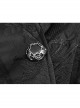 V-Neck Front Metal Retro Button Flocking Mesh Cuff Irregular Hem Black Gothic Jacquard Coat