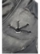 Stand-Up Collar Metal Rivet Decoration Front Chest Bandage Grey Punk Coat