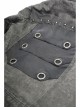 Stand-Up Collar Metal Rivet Decoration Front Chest Bandage Grey Punk Coat
