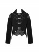Front Chest Hand Embroidery Vintage Hook Clasp Black Gothic Weft Velvety Coat
