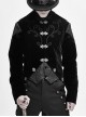 Front Chest Hand Embroidery Vintage Hook Clasp Black Gothic Weft Velvety Coat