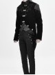 Front Chest Hand Embroidery Vintage Hook Clasp Black Gothic Weft Velvety Coat