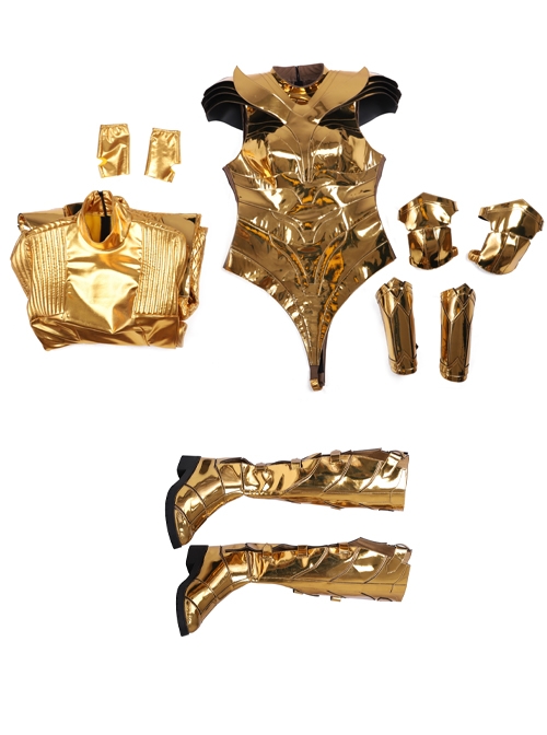 Wonder Woman 1984 Wonder Woman Diana Prince Golden Battle Suit Halloween Cosplay Costume Set Without Helmet