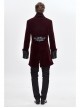 Front Chest Embroidery Retro Glass Button Wine Red Gothic Weft Velvety Coat