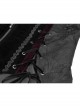 Stand-Up Collar Front Chest Metal Retro Button Back Waist Lace-Up Dovetail Hem Black Gothic Jacquard Coat