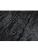 V-Neck Splice Mesh Long Sleeve Back Waist Lace-Up Black Gothic Knit Velvet Hooded Coat