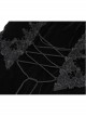 Collar Applique Lace Ribbon Flare Sleeve Back Waist Lace-Up Black Gothic Weft Velveteen Coat
