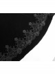 Collar Applique Lace Ribbon Flare Sleeve Back Waist Lace-Up Black Gothic Weft Velveteen Coat