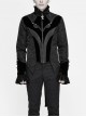 Stand-Up Collar Front Chest Embroidery Swallowtail Ham Black Gothic Jacquard Coat