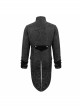 Stand-Up Collar Front Chest Embroidery Swallowtail Ham Black Gothic Jacquard Coat