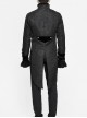 Stand-Up Collar Front Chest Embroidery Swallowtail Ham Black Gothic Jacquard Coat