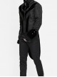 Stand-Up Collar Front Chest Embroidery Swallowtail Ham Black Gothic Jacquard Coat