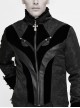 Stand-Up Collar Front Chest Embroidery Swallowtail Ham Black Gothic Jacquard Coat