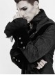 Stand-Up Collar Front Chest Embroidery Swallowtail Ham Black Gothic Jacquard Coat