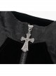 Stand-Up Collar Front Chest Embroidery Swallowtail Ham Black Gothic Jacquard Coat