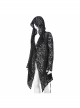 Black V-Neck Long Sleeve Sharp Corner Hem Punk Broken Holes Coat