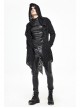 Black V-Neck Long Sleeve Sharp Corner Hem Punk Broken Holes Coat