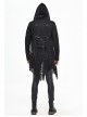 Black V-Neck Long Sleeve Sharp Corner Hem Punk Broken Holes Coat