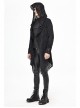 Black V-Neck Long Sleeve Sharp Corner Hem Punk Broken Holes Coat