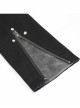 Metal Rivet Decoration Side Lace-Up Sharp Corner Hem Black Punk Twill Coat