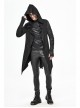 Black Tuck Long Sleeve Punk Line Map Printing Knit Hooded Coat