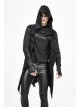 Black Tuck Long Sleeve Punk Line Map Printing Knit Hooded Coat