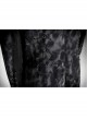 Stand-Up Collar Front Metal Retro Button Skull Decoration Lace-Up Black Punk Print Coat