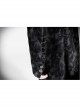Stand-Up Collar Front Metal Retro Button Skull Decoration Lace-Up Black Punk Print Coat
