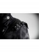 Stand-Up Collar Front Metal Retro Button Skull Decoration Lace-Up Black Punk Print Coat