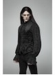 Front Woven Strap Metal Retro Button Black Gothic Jacquard Vest