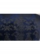 Front Woven Strap Metal Retro Button Dark Blue Gothic Jacquard Vest