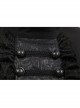 High Collar Front Chest Retro Button Flounce Lantern Sleeve Lace Cuff Black Gothic Chiffon Shirt