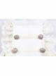 High Collar Front Chest Retro Button Flounce Lantern Sleeve Lace Cuff White Gothic Chiffon Shirt