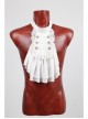 High Collar Front Chest Retro Button Flounce Lantern Sleeve Lace Cuff White Gothic Chiffon Shirt