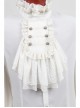 High Collar Front Chest Retro Button Flounce Lantern Sleeve Lace Cuff White Gothic Chiffon Shirt