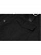 Black Metal D-Buckle Leather Strap Decoration Slit Lace-Up Short Sleeve Punk Shirt