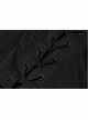 Black Metal D-Buckle Leather Strap Decoration Slit Lace-Up Short Sleeve Punk Shirt