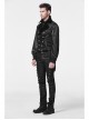 Front Double-Breasted Side Leather Loops Swallowtail Hem Black Gothic Retro Flocking Vest