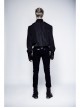 High Collar Front Chest Flounce Metal Retro Button Long Sleeve Black Gothic Shirt